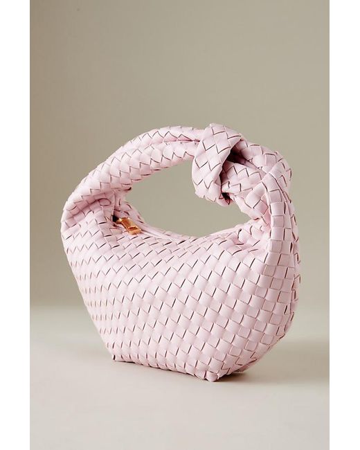 Melie Bianco Pink Larissa Woven Faux-leather Shoulder Bag