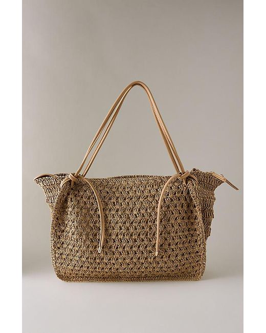 Dolce Vita Brown Ravello Raffia Shoulder Bag