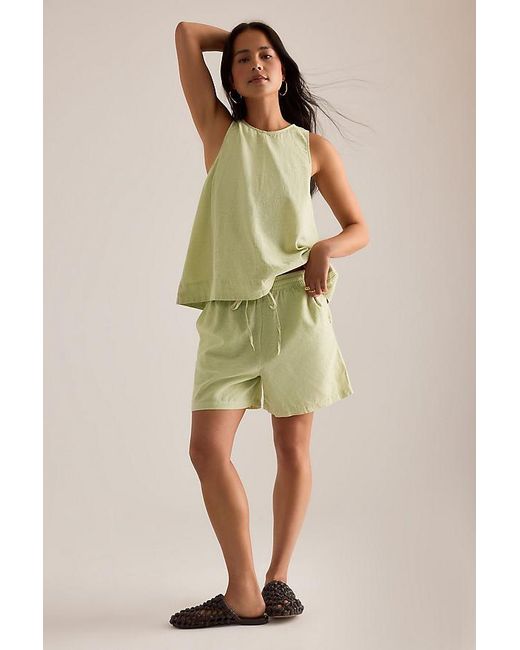 SELECTED Green Luisa Linen-Blend Top