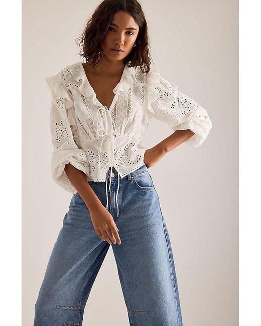 ALIGNE Blue Mid-Rise Barrel Jeans