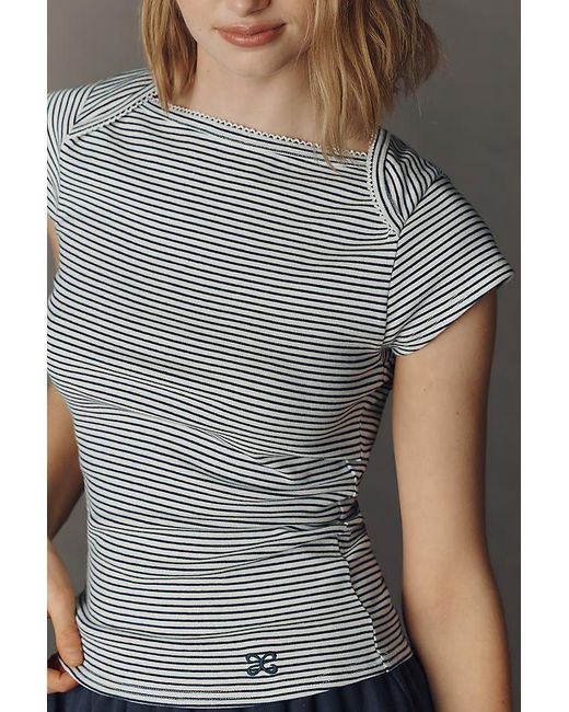 Maeve Gray The Provence Cap-Sleeve T-Shirt