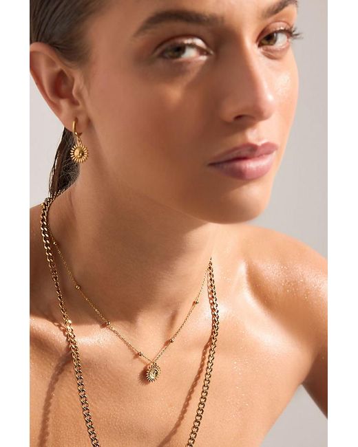 By Anthropologie Brown Water-Resistant Sun Pendant Necklace