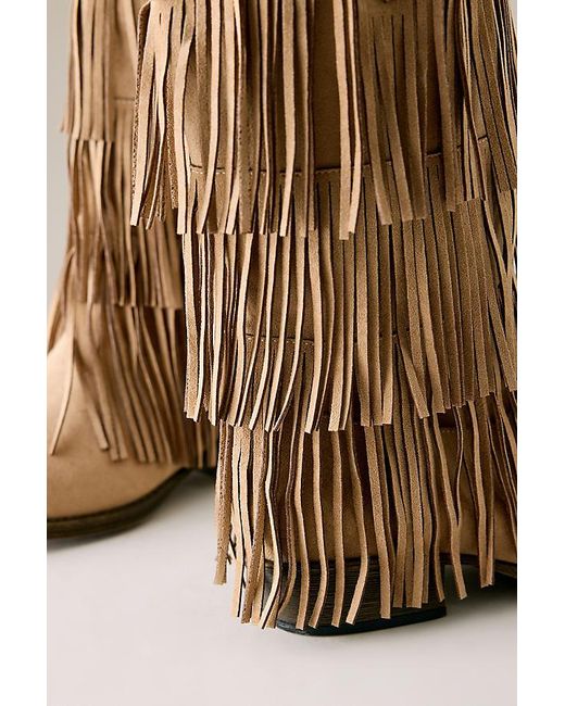 Matisse Natural Saloon Fringe Boots
