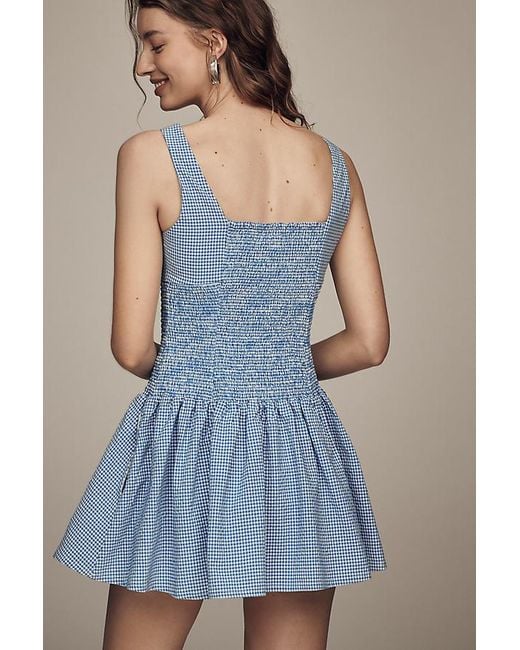 Maeve Smocked Rosette Drop-Waist Mini Dress in Blue | Lyst UK Maeve Smocked Rosette Drop-Waist Mini Dress in Blue | Lyst UK