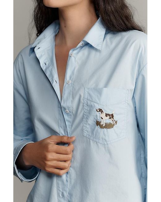 Maeve Blue The Shrunken Bennet Buttondown Shirt By