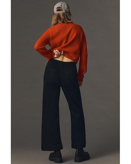 Maeve Gray The Colette Denim Cropped Wide-Leg Jeans By