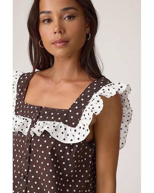 It's 9pm Multicolor Lucia Polka Dot Short Ruffle Pyjama Set