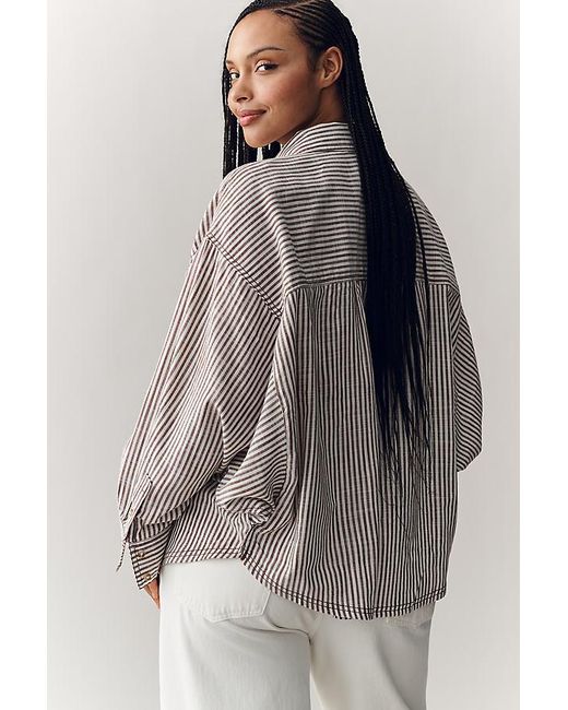 Pilcro Brown Batwing Buttondown Shirt