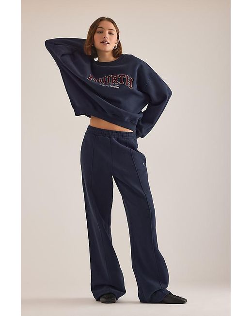 4th & Reckless Blue Fergie Pintuck Wide-Leg Joggers