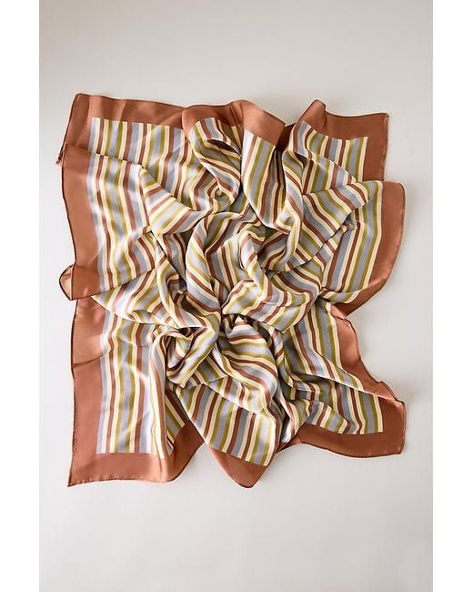Anthropologie Metallic Neutral Stripe Headscarf