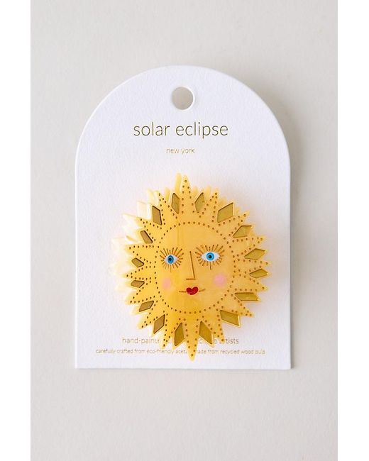 Solar Eclipse Metallic Handpainted Celestial Sun Claw Hair Clip