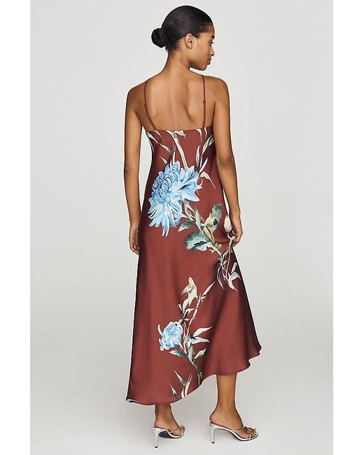 By Anthropologie White Halter Slip Midi Dress