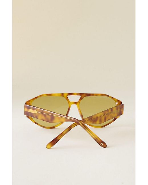 By Anthropologie Natural Angular Aviator Sunglasses