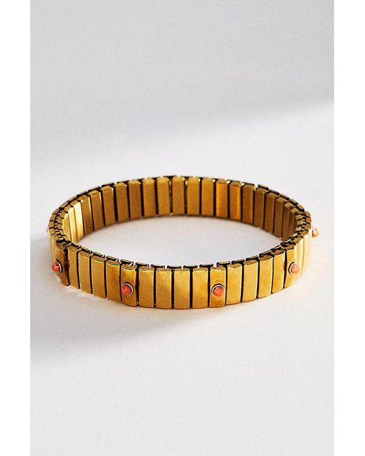 By Anthropologie Metallic Pavé Stone Stretch Bracelet