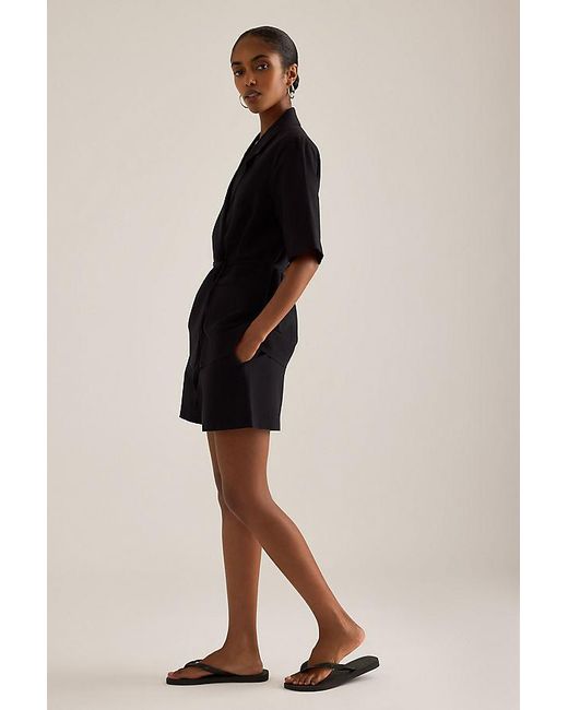 ALIGNE Black Carrie Linen-Blend Wrap Blazer
