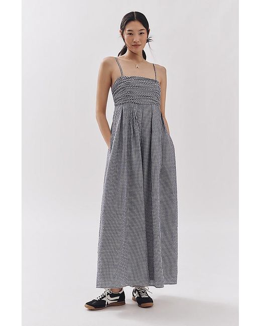 Hutch Gray The Mabel Gingham Sleeveless Wide-Leg Jumpsuit