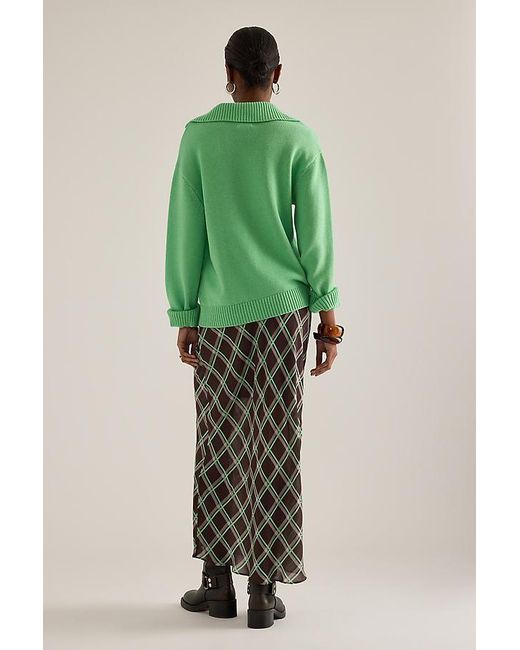 ALIGNE Green Yvonne Semi-Sheer Midi Skirt