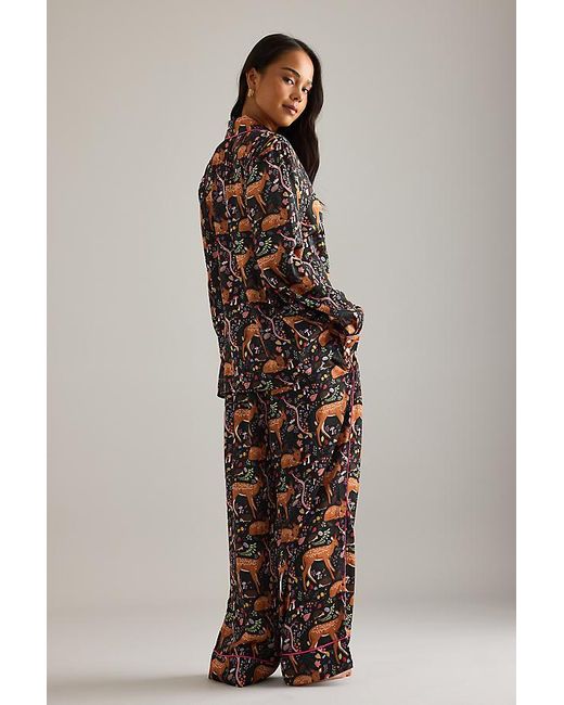 Karen Mabon Multicolor Flora And Fawns Long Pyjama Set