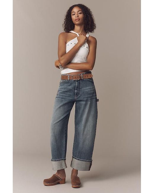 Pilcro Blue The Kayden High-Rise Barrel Jeans By