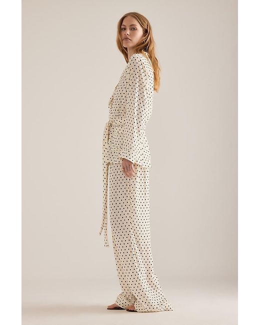 It's 9pm Natural Rizzo Polka Dot Suit Long Pyjama Set