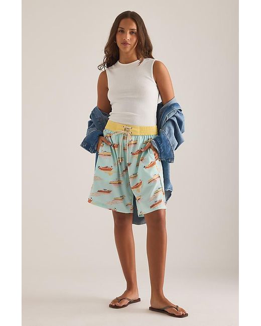 Celandine White Long Board Shorts