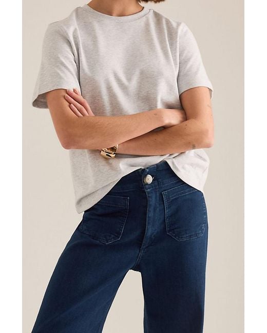 Maeve Blue The Colette Full-Length Wide-Leg Jeans By