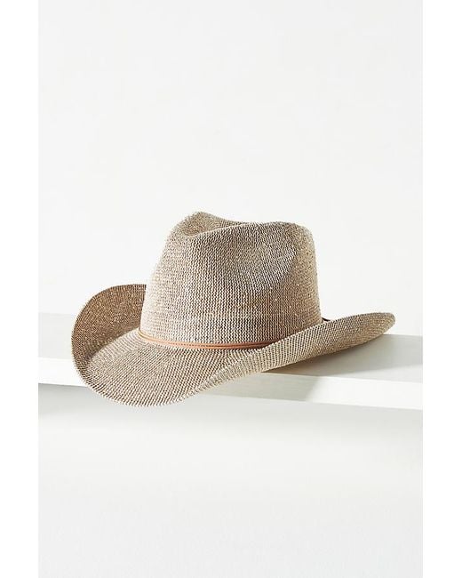 Anthropologie Brown Sparkle Straw Cowboy Hat