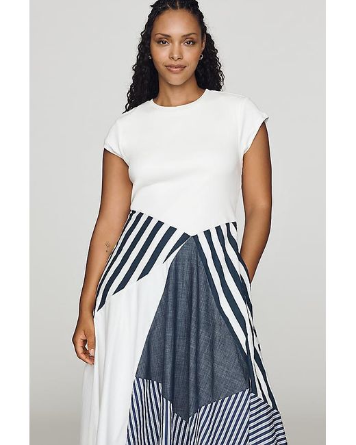 Maeve Multicolor Twofer Patchwork Midi Dress
