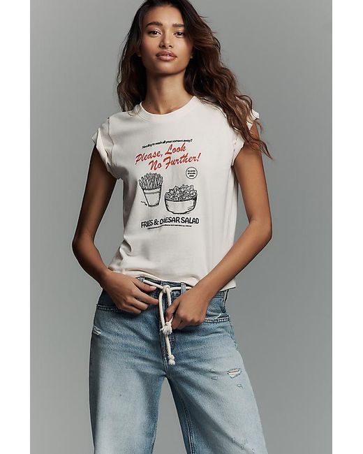 By Anthropologie Gray X Mlgrs Design Cotton Graphic T-Shirt