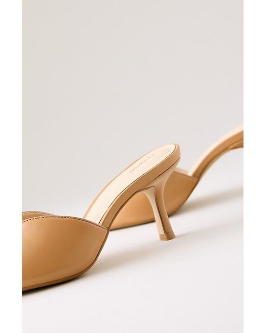 Maeve Natural Peep Toe Kitten Heels