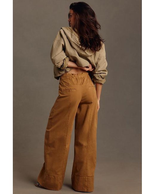 Maeve Brown Utility Wide-leg Trousers