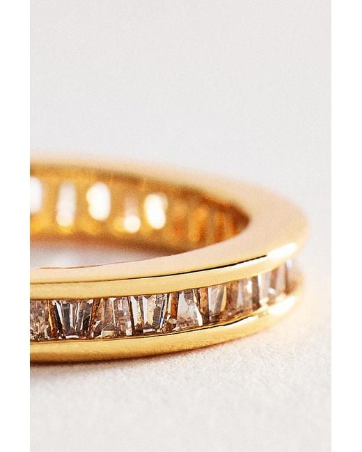 By Anthropologie Metallic Angled Crystal Ring
