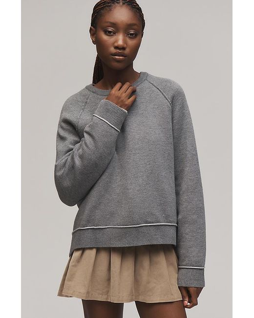 Pilcro Gray The Oaklyn Cozy Crew-Neck Sweatshirt By