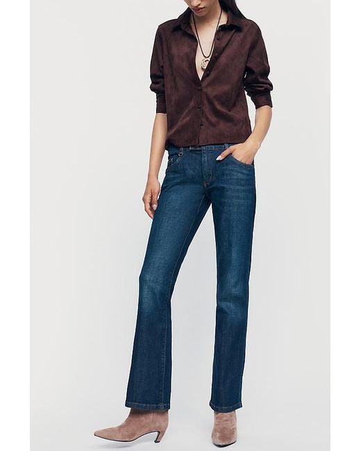 Pilcro Blue Low-Rise Bootcut Jeans