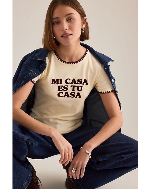 By Anthropologie Blue Slogan Baby T-Shirt