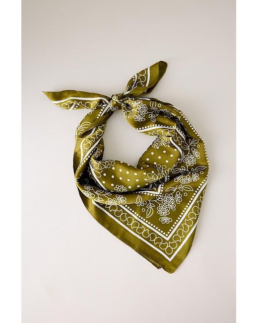 By Anthropologie Gray Floral Bandana Headscarf