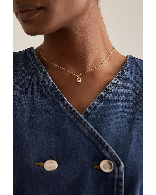 Anthropologie Blue Lobster Pendant Necklace