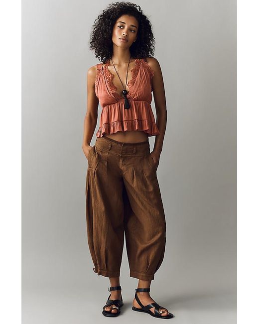 By Anthropologie Multicolor Lace-Trim Babydoll Top