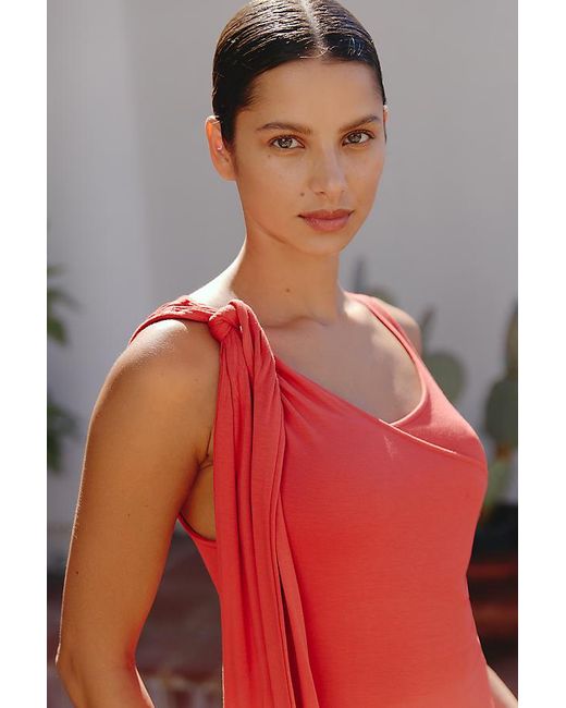 Celandine Red Jersey Draped Mini Dress