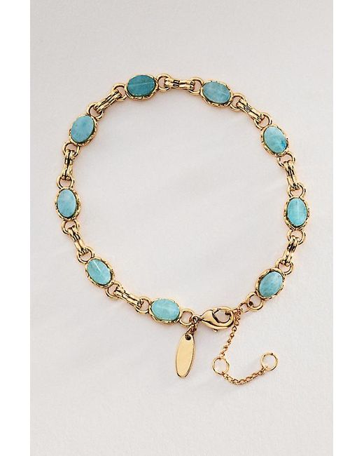 By Anthropologie Blue Colourful Stone Wrap Bracelet