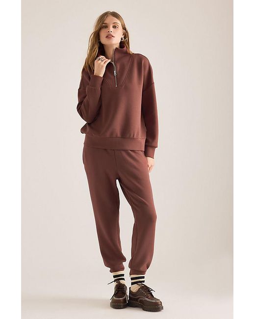 Varley Brown Hawley Half-Zip Sweatshirt
