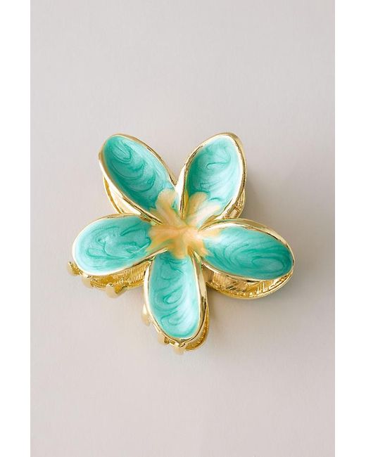 By Anthropologie Blue Metal Flower Hair Claw Clip