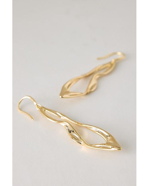 By Anthropologie Natural Plated Molten Drop Earrings