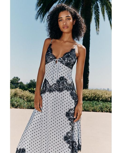 En Saison Blue Hazel Lace Slip Dress