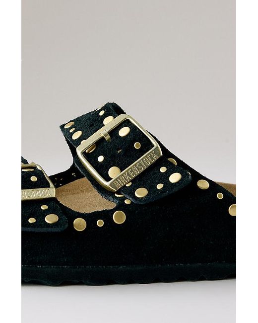 Birkenstock Black Arizona Rivet Suede Sandals