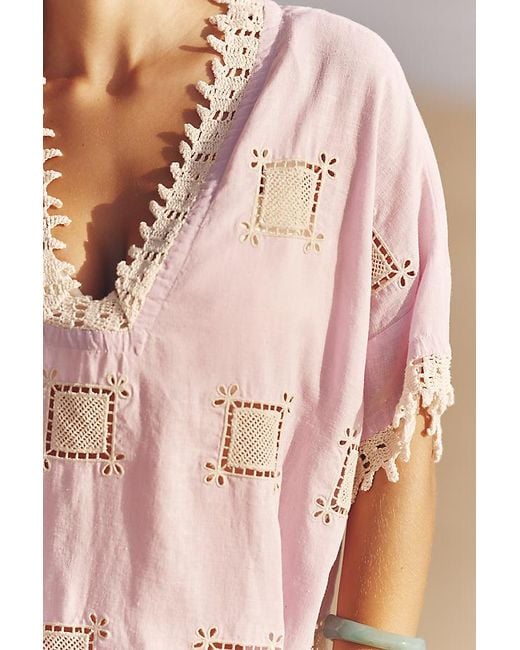 Celandine Pink Boxy Tile Cover-Up