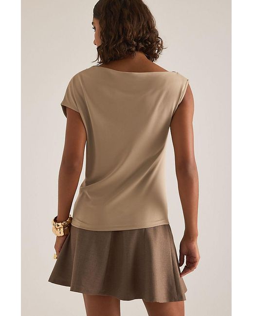 SELECTED Brown Molly Draped Top