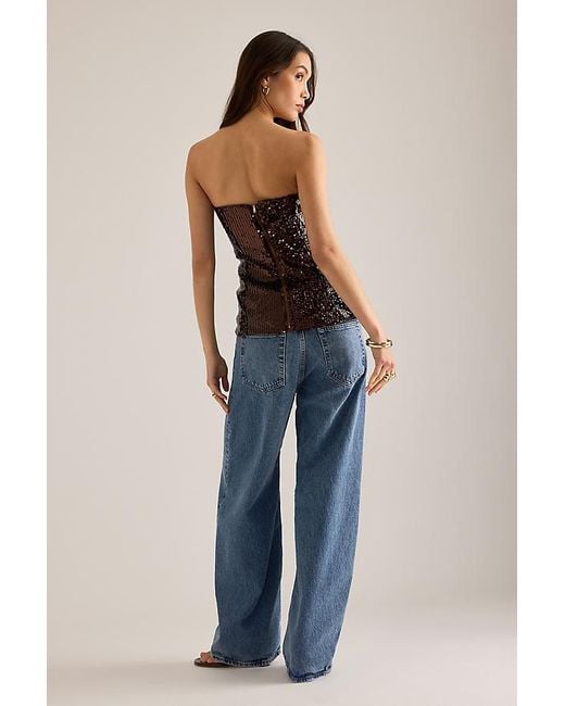 Bardot Black Helenia Sequin Bandeau Top