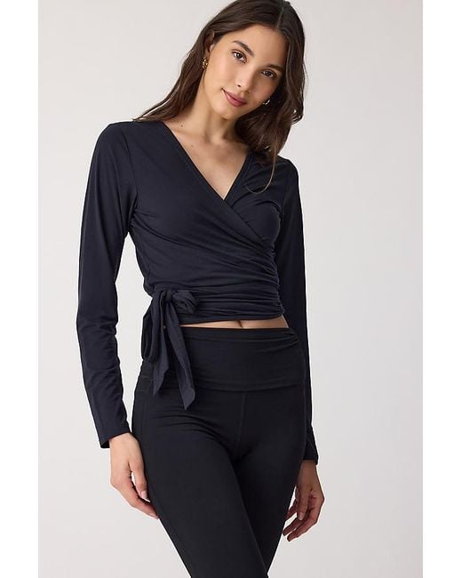 Anthropologie Blue Sweaty Betty Soft Flow Studio Long-Sleeve Top