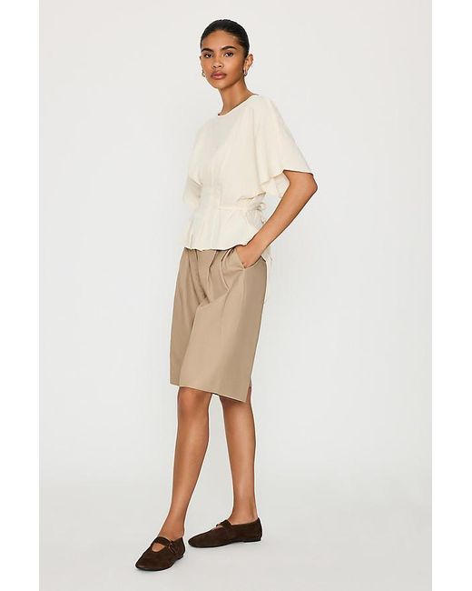 SELECTED Natural Matilda Pleated Top
